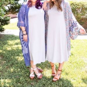 Light blue/ grayish light blue midi dress